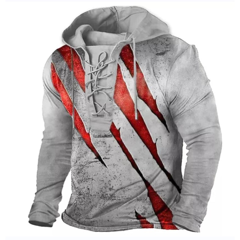 Men's Color Block Gothic Horror Graphic Prints Hoodie Hoodies Sweatshirt Streetwear Designer Long Sleeve Hooded Casual Daily Sports Black White Lace up Print Spring &  Fall Designer4