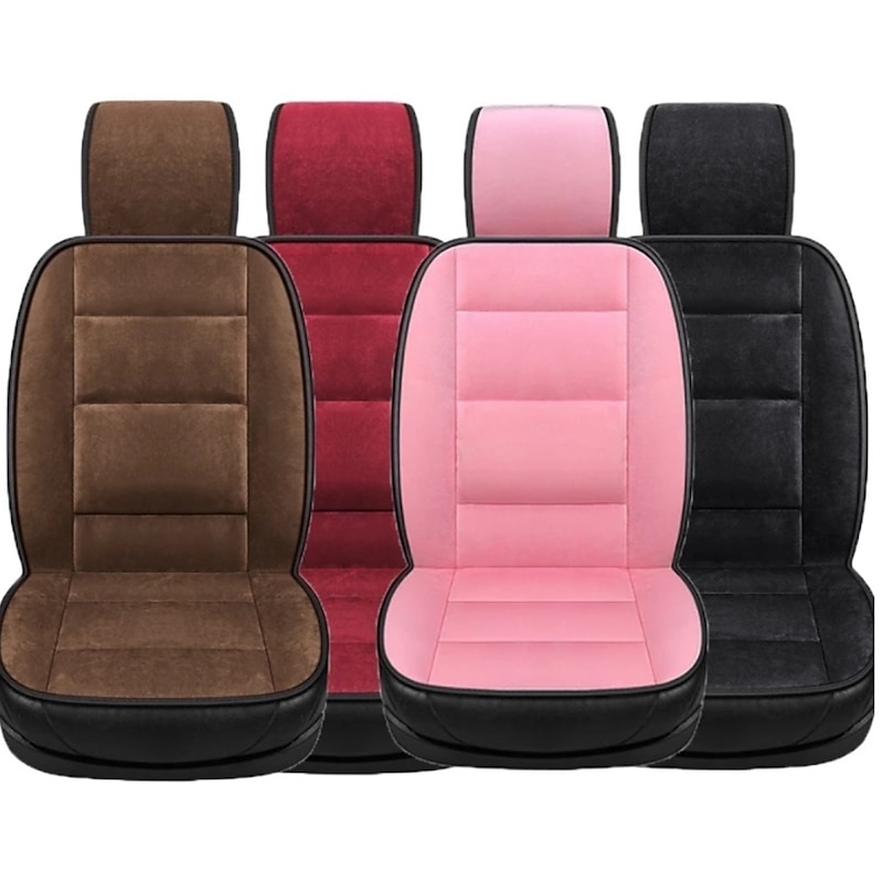 Plush Warm Car Seat Cover Universal, Winter Plush Cushion, Faux Fur Protector Mat, Car Interior Accessories