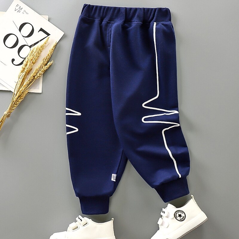 Kids Boys Sweatpants Trousers Solid Color Pants School Cotton Sports Daily Black Navy Blue Dark Gray4