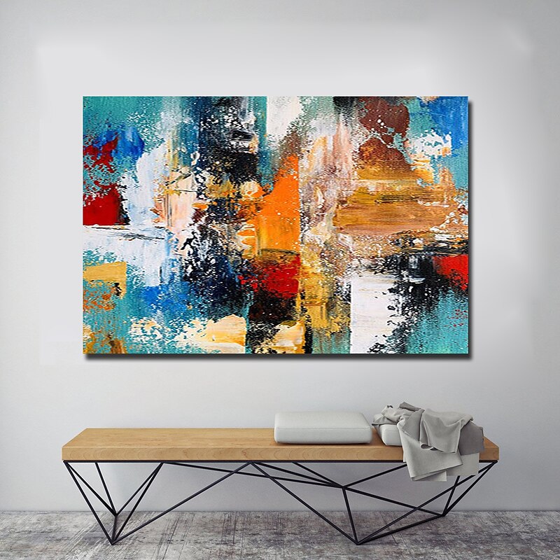 Handmade Oil Painting  canvas Wall Art Decoration  Abstract Knife Painting  Blue Landscape For Home Decor Rolled Frameless Unshi Painting4