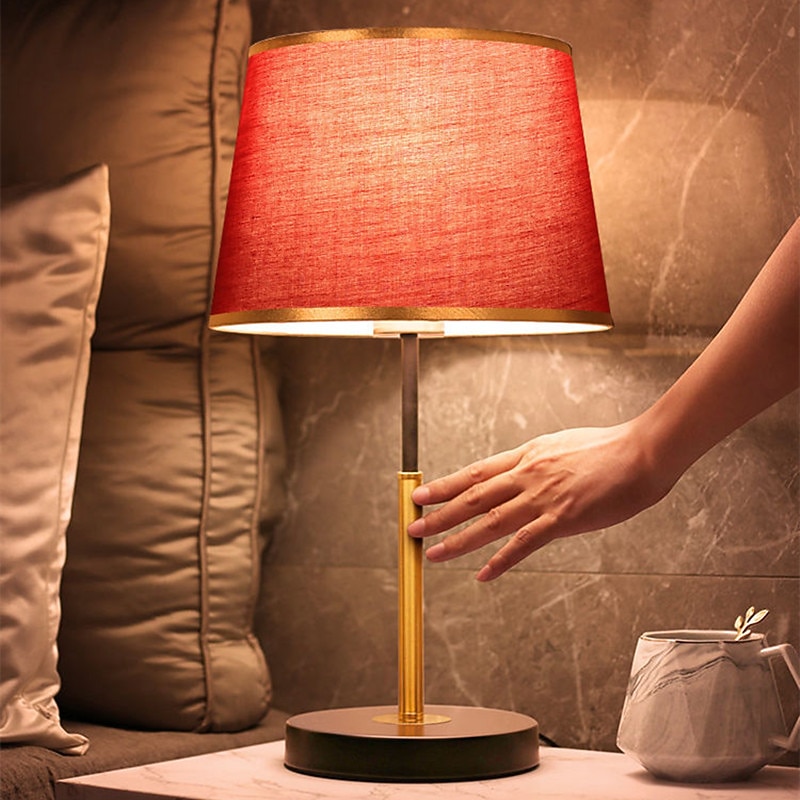 Bedside Table Lamp，Desk Lamps Modern Light Luxury Leather Table Lamp Hotel Bedroom Bedside Lamp American Decorative Table Lamps Nightstand Lamp Bedroom