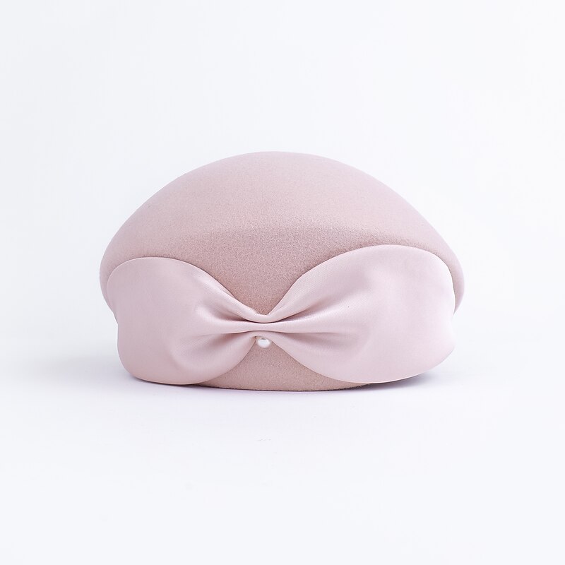 Fashion Elegant 100% Wool / Silk Hats with Pure Color / Satin Bowknot 1PC Special Occasion / Party / Evening Headpiece2