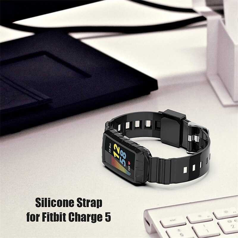Smart Watch Band Compatible with Fitbit Charge 4 / Charge 3 / Charge 3 SE Charge 5 Silicone Smartwatch Strap Waterproof Adjustable Breathable Sport Band Replacement  Wristband3