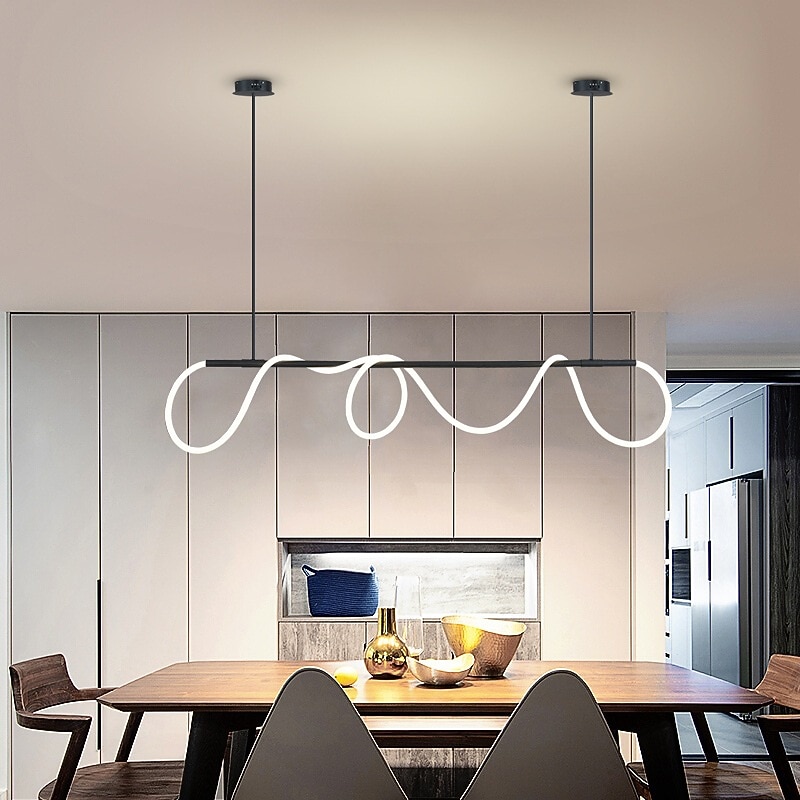 LED Pendant Light Note style Nordic Design Modern Simple American Light Luxury Bar Lighting Creative Net Red Long Living Room Restaurant Lamps2
