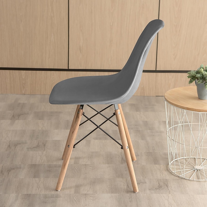 Velvet Shell Chair Cover Burgundy Stretch Chair Seat Slipcovers for Kitchen Dining Outdoor Bar Hotel Wedding Ceremony Banquet3