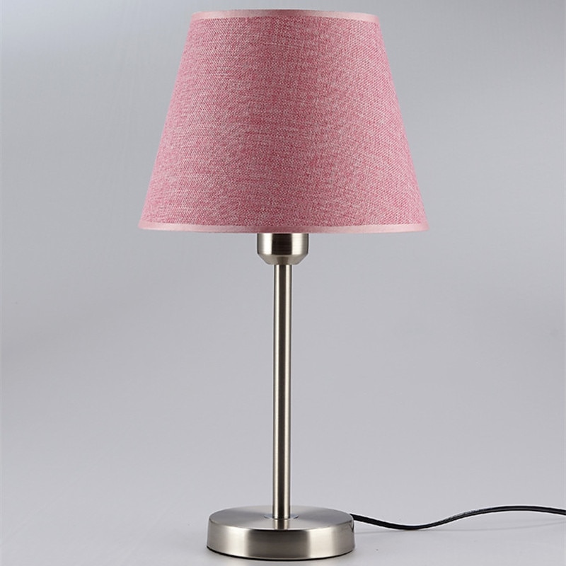 LED Bedside lamps Simple Nordic Style For Living Room Study Room Office Metal Pink3