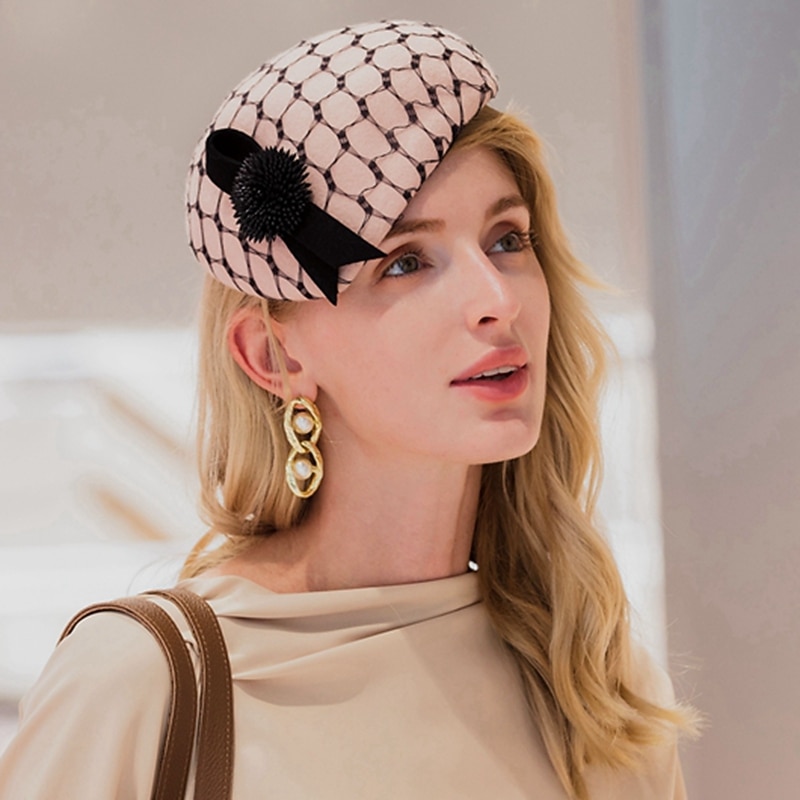 Elegant Fashion 100% Wool Hats with Smooth / Solid 1pc Party / Evening / Casual Headpiece Christmas/ Special Occasion / Office & Career / Graduation / Congratulations / Anniversary / Back To School /