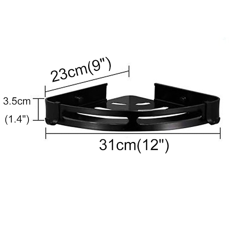 Shower Caddy Bathroom Shelf Space Aluminum Brushed Black and Silvery Wall Mount Triangle Shower Corner Storage Rack Bath Accessories Single Layer2