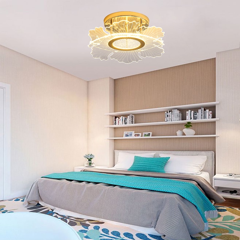 LED Ceiling Lights Flower Shape Chandelier 45cm Circle Design, Modern Led Ceiling Lights for Living Room Lamp Acrylic Bedroom Study Warm Lighting4