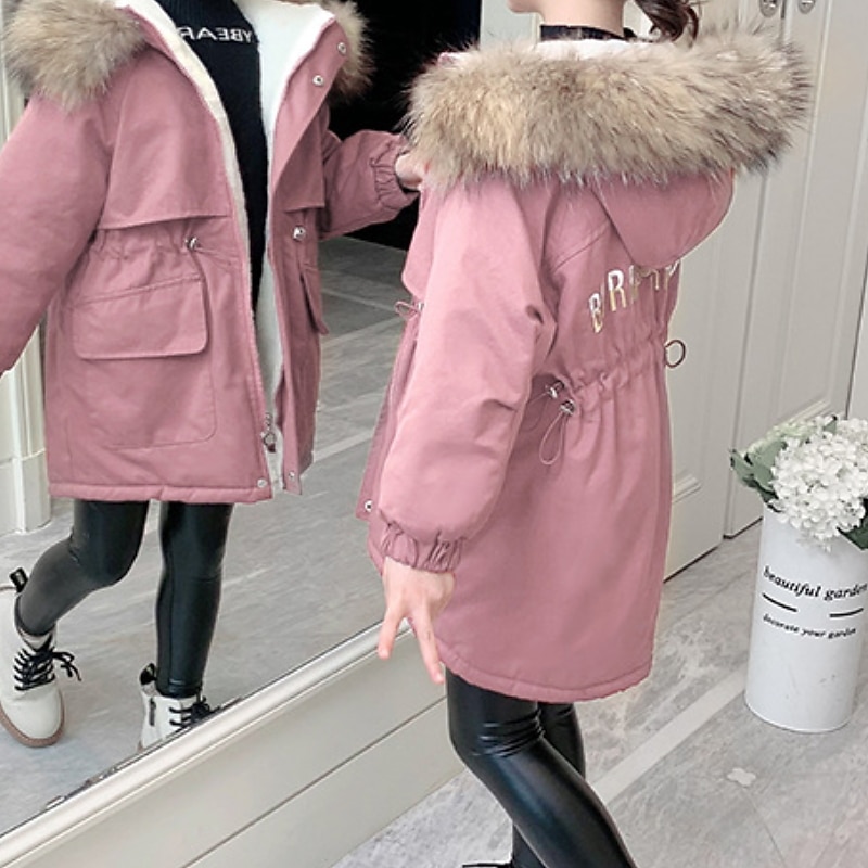 Kids Girls' Parka Letter Active School Coat Outerwear 7-13 Years Fall Pink Red Blue2