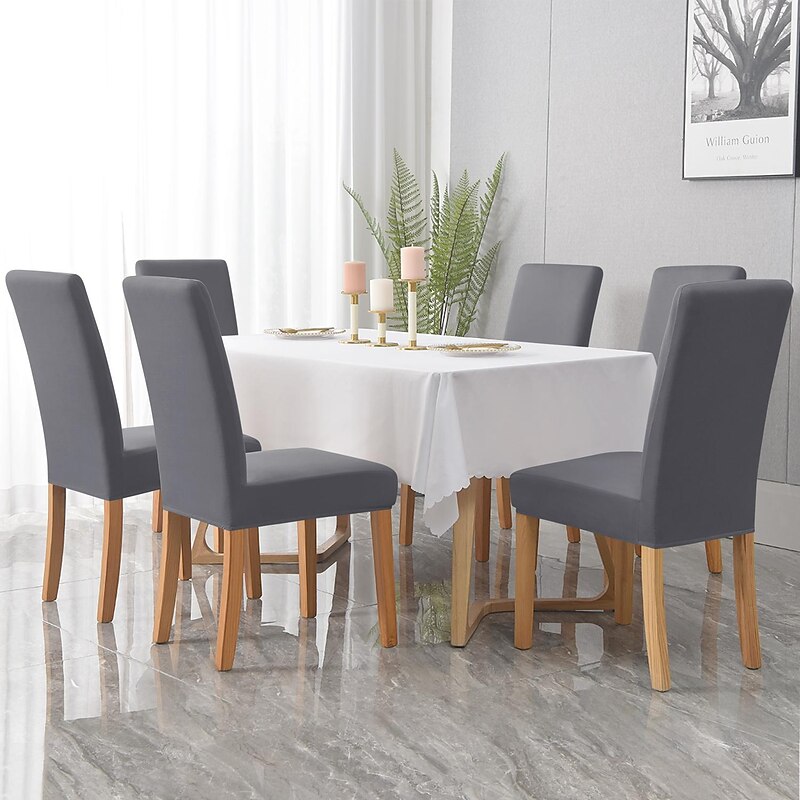 2 Pcs Waterproof Dining Chair Cover, Burgundy Stretch Spandex Parson Chair Slipcover Removable Washable Chair Protector for Home, Restaurant, Banquet3