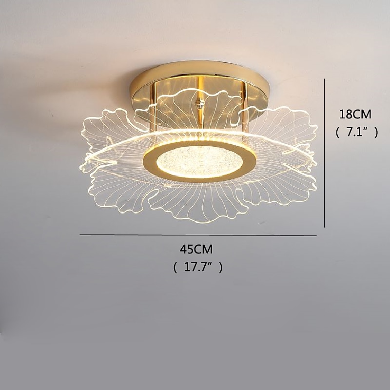 LED Ceiling Lights Flower Shape Chandelier 45cm Circle Design, Modern Led Ceiling Lights for Living Room Lamp Acrylic Bedroom Study Warm Lighting2
