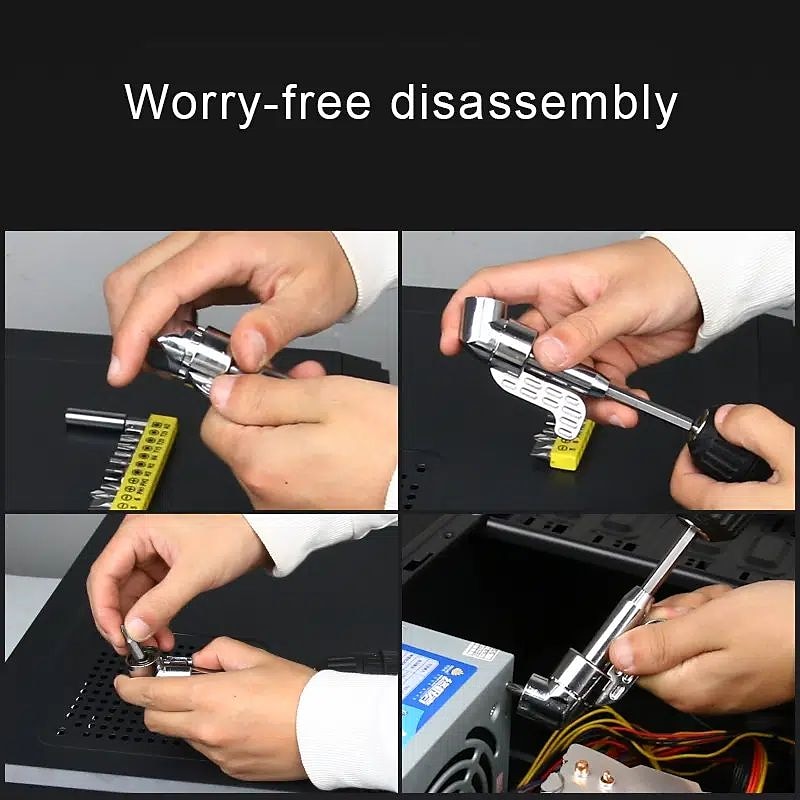 105 Degree Right Angle Drill Adapter Screwdriver Head Drill Shank Bit Steel Joint With Angle 1/4 Hex Bit Socket Screwdriver Bending Adapter4