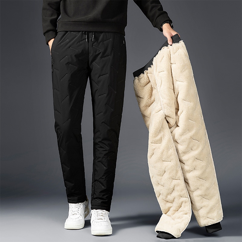 Men's Sherpa Sweatpants Fleece Pants Joggers Trousers Drawstring Pocket Elastic Waist Solid Color Comfort Soft Casual Daily Sports Fashion 1 2 Micro-elastic3