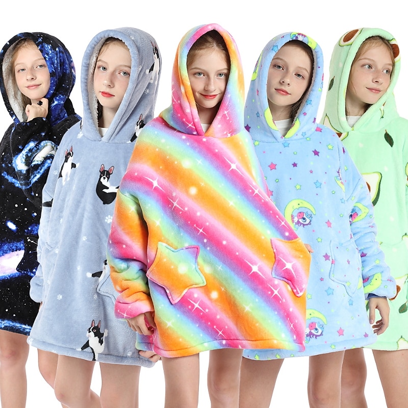 Kids Girls' Hoodie Solid Color Graphic Tie Dye Long Sleeve Fall Winter Daily Cotton Casual Regular Fit