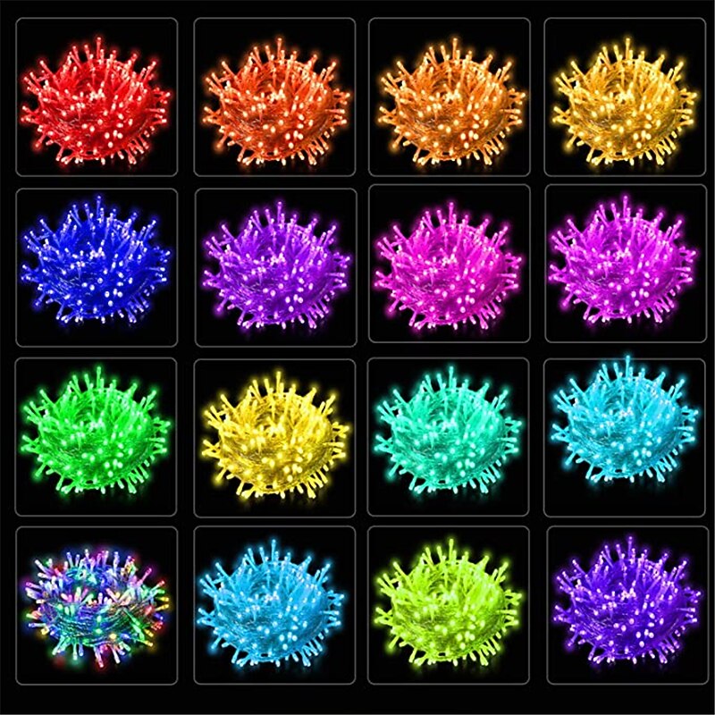 Christmas Fairy String Lights Outdoor USB 10M 16 Color Change LED Garland Party Christmas Decor 24Key Remote Control Holiday Lights Creative Party Holiday  Dimming Timing3