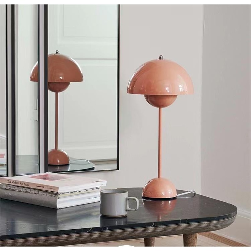 Modern Bud Macaron Table Lamp,Nordic Simple Rechargeable Touch Bedside Lamp, Denmark Designer Creative Mushroom Home Bedroom Night Light4