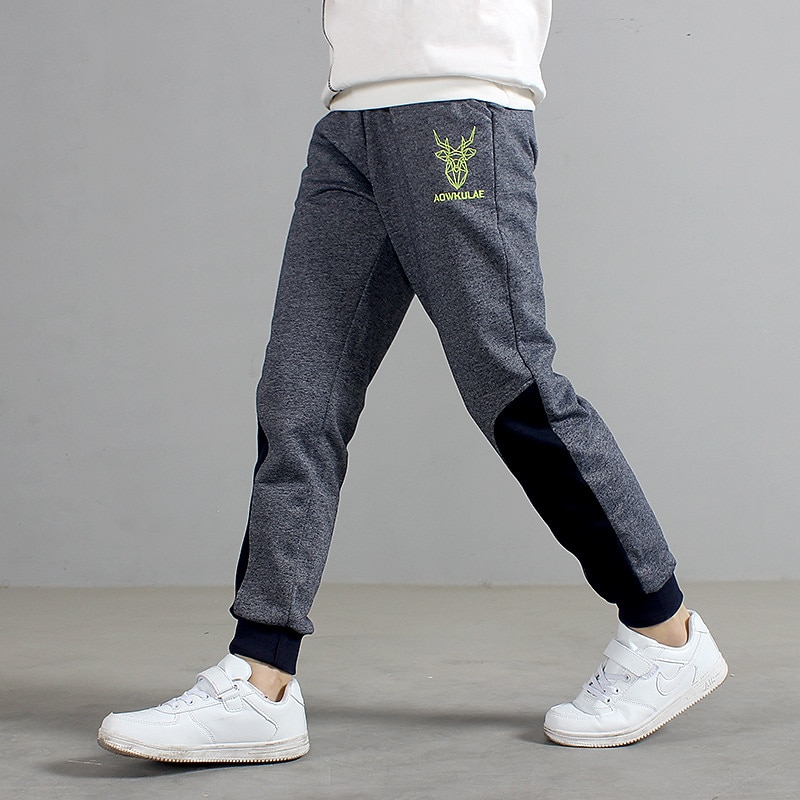 Kids Boys Sweatpants Trousers Cartoon Letter Pants Outdoor Cotton Daily Dark Gray Navy Blue Grey / Winter / Fall3