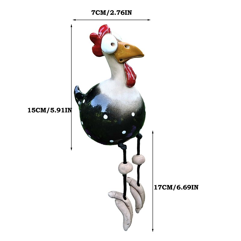 Resin Big Eye Chicken Handicraft Ornaments Hanging Foot Chicken Pendant Home Decor Garden Resin Ornaments4