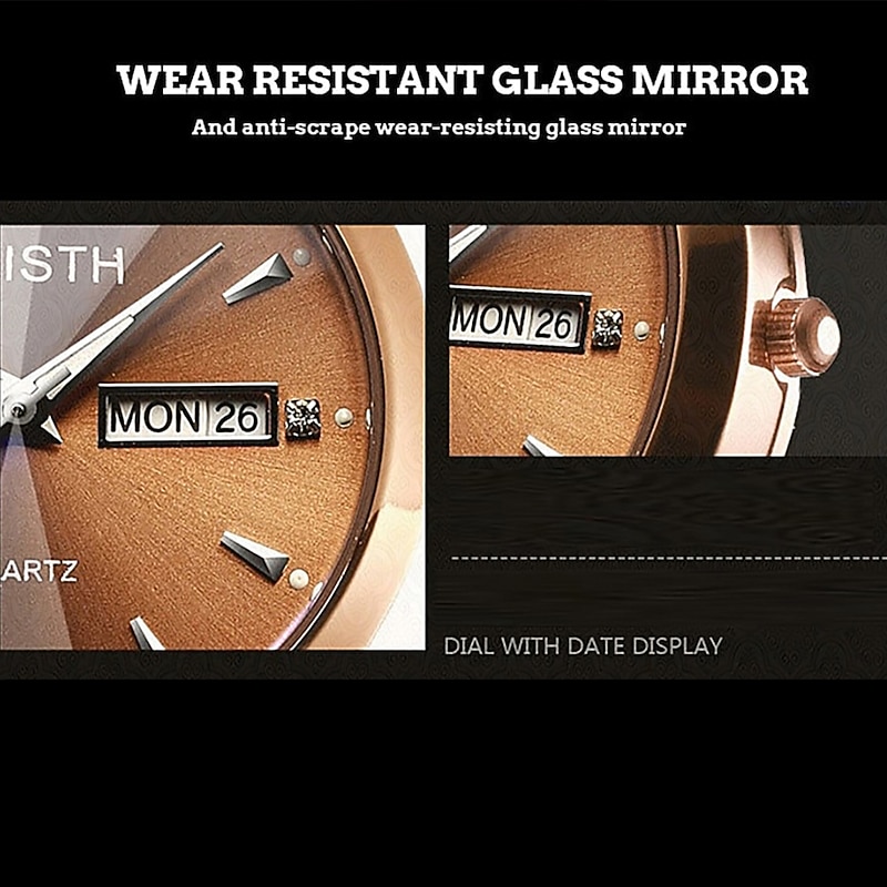 Wrist Watch Women Quartz Watch for Women Analog - Digital Quartz Stylish Luxury Waterproof Lady Small Dial Clock Calendar Noctilucent Quartz3