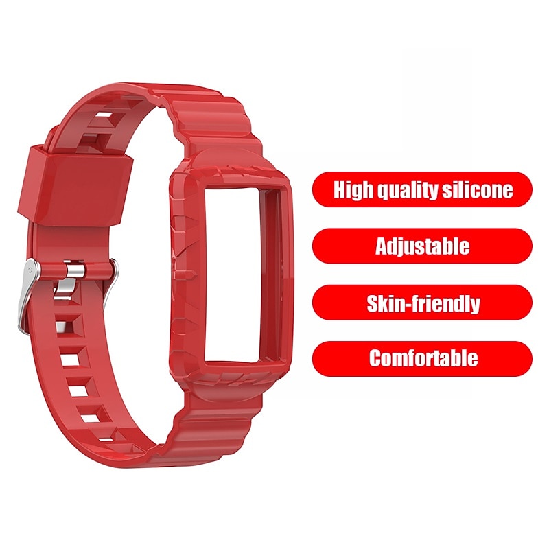 Smart Watch Band Compatible with Fitbit Charge 4 / Charge 3 / Charge 3 SE Charge 5 Silicone Smartwatch Strap Waterproof Adjustable Breathable Sport Band Replacement  Wristband4