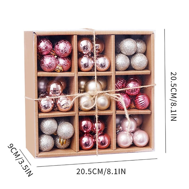 99pcs Christmas Baubles Ball Ornaments 3cm Xmas Decoration, Shatterproof Hanging Decorations for Christmas Tree, Holiday, Party and Gift4