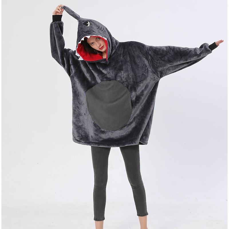 Adults' Animal Oversized Hoodie Blanket Wearable Blanket With Pocket Bear Sonic Onesie Pajamas Kigurumi Pajamas For Men and Women Christmas Carnival Masquerade Cartoon2