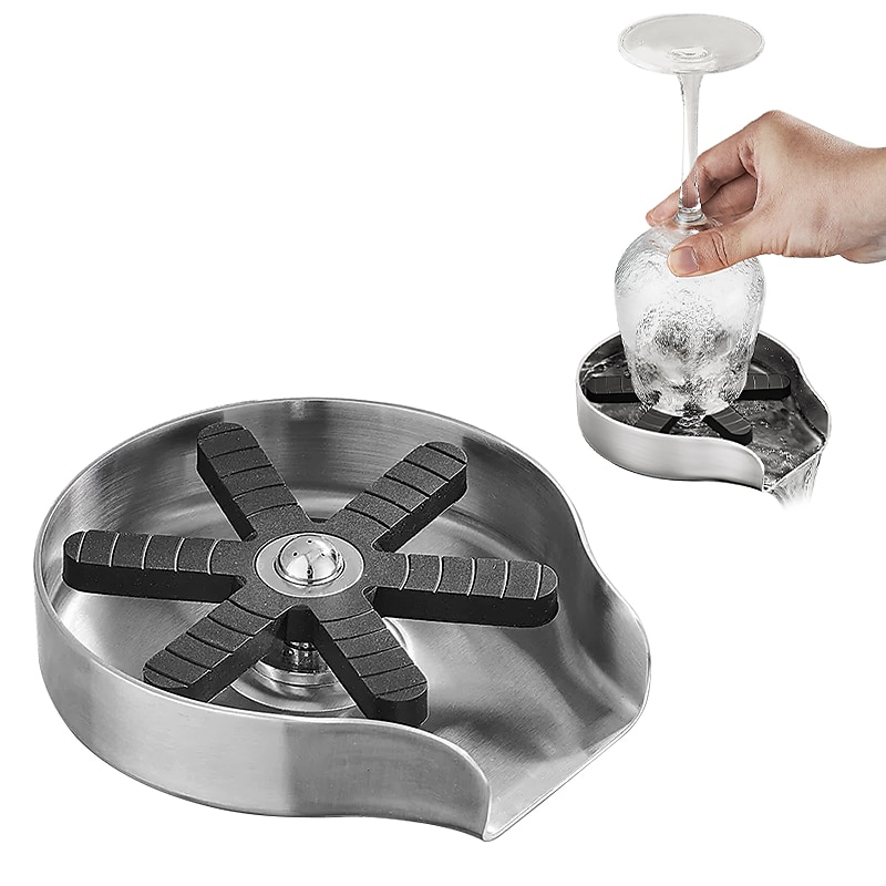 Glass Rinser For Kitchen Sink,Stainless Steel Cup Washer For Sink,Glass Washer for Sink,Cup Cleaner For Sink,Metal Washer,Kitchen Sink Accessories3