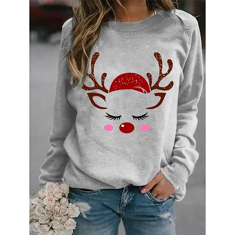 Christmas Santa Claus Reindeer Ugly Christmas Sweater / Sweatshirt Hoodie Pullover Adults' Women's Christmas Cosplay Christmas Christmas Carnival Masquerade Easy Carnival Costume2