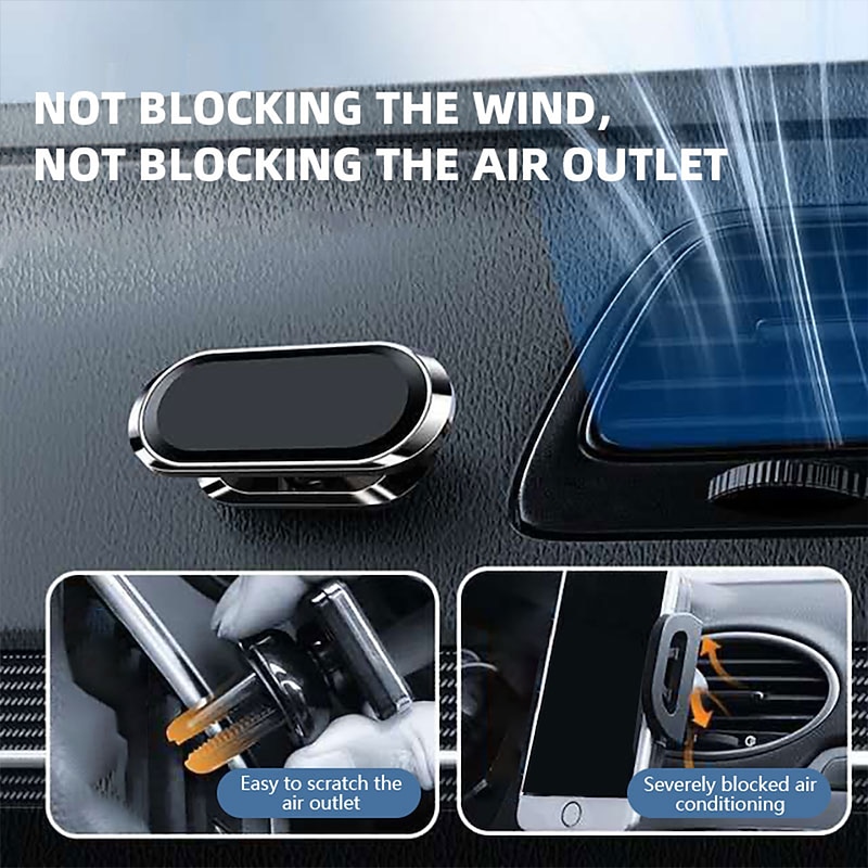 Magnetic Car Phone Holder Mount Easily Install 360° Rotation Magnetic Type Dashboard Mini Strip Shape Stand Compatible with All Smartphones4