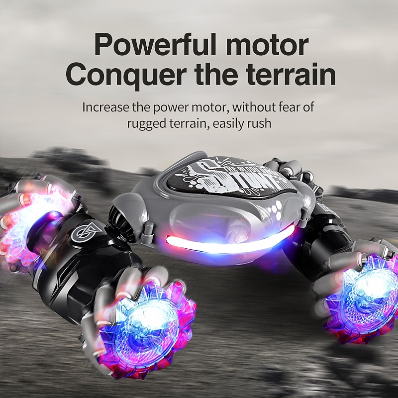 Gesture Sensing Remote Control Twisting Car Luminous Wheel Deformation High-Speed Climbing Car RC Car Stunt Car  2072