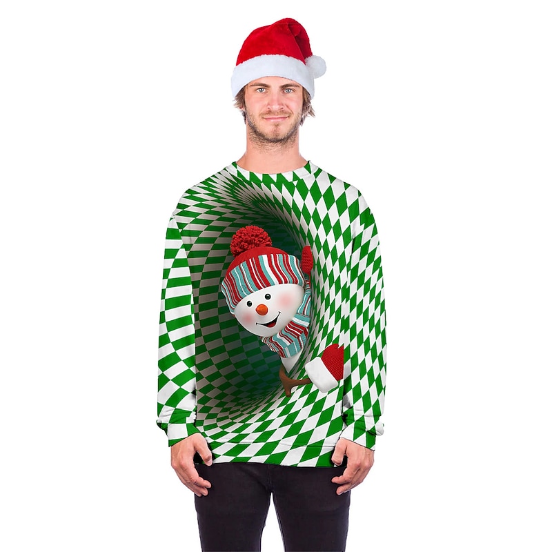 Snowman Ugly Christmas Sweater / Sweatshirt Hoodie Pullover Funny Christmas Sweatshirt Men's Women's Christmas 3D Print Pattern Adults Christmas Carnival Masquerade Christmas Eve Christmas Party Top3