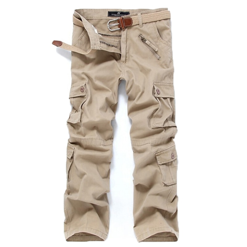 Men's Cargo Pants Cargo Trousers Trousers Parachute Pants Multi Pocket Solid Color Full Length Work Going out Cotton Fashion Streetwear Grass Army Green Earthy Green Micro-elastic4