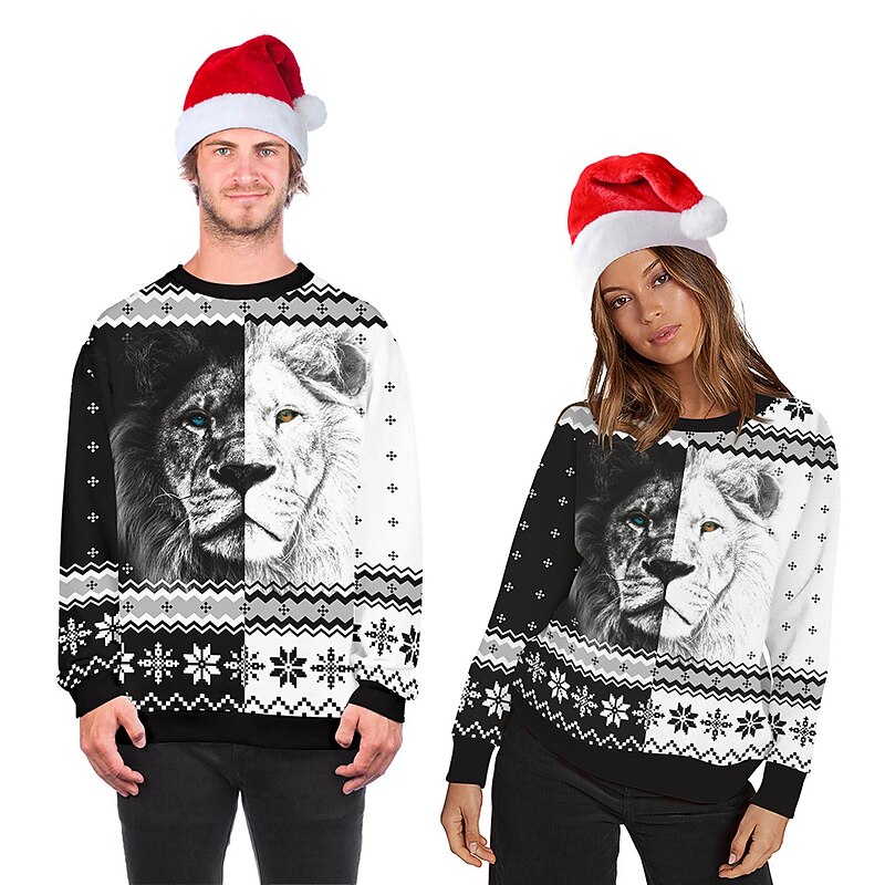 Cat Puppy Pug Ugly Christmas Sweater / Sweatshirt Men's Women's Christmas Christmas Carnival Masquerade Christmas Eve Adults Party Christmas Polyester Top4