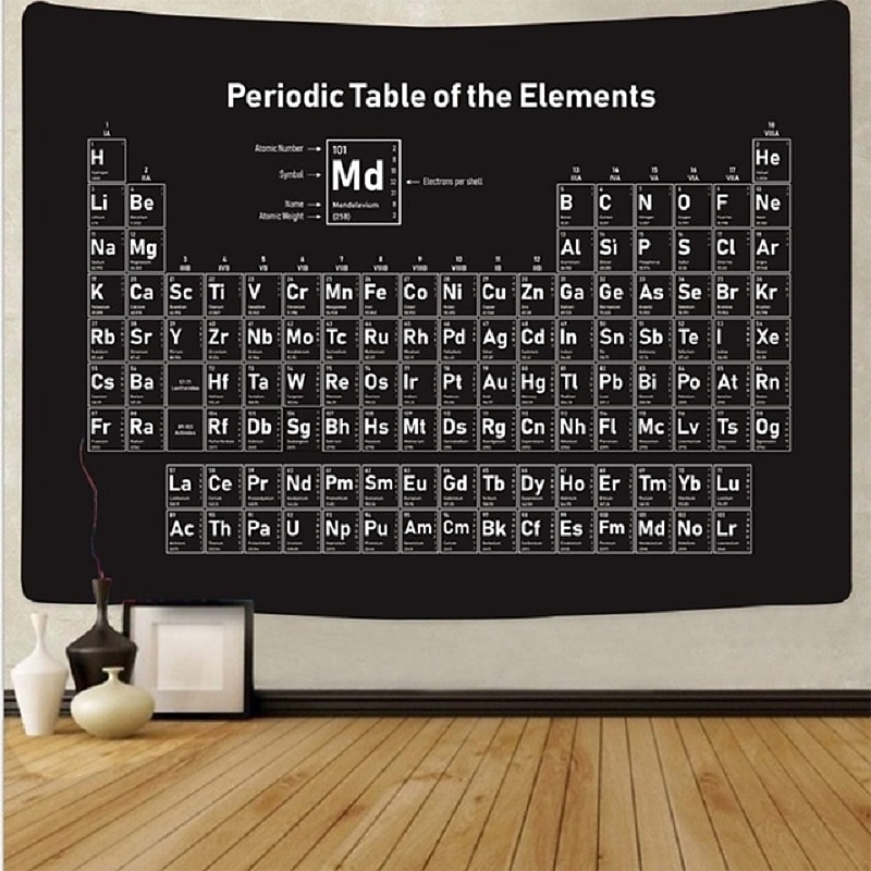 Wall Tapestry Art Decor Blanket Curtain Picnic Tablecloth Hanging Home Bedroom Living Room Dorm Decoration Polyester Color Periodic Table2
