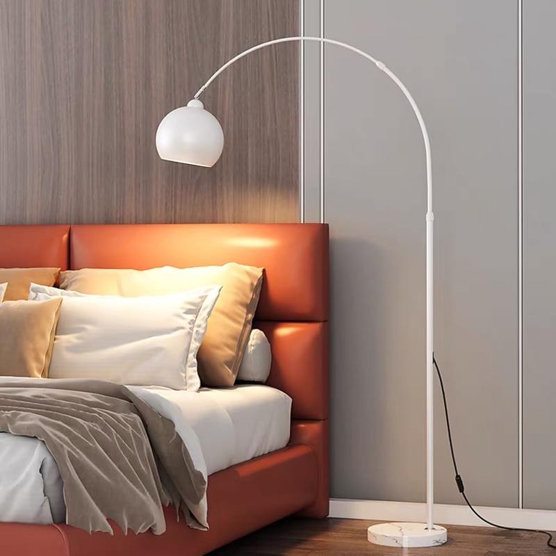 LED Fishing Lamp Floor Lamp Modern Study Living Room 180cm 5W Bedroom Bedside Lamp Marble Base Lamp Glass Shade Floor Light Lighting for Living Room Reading Bedroom Office3