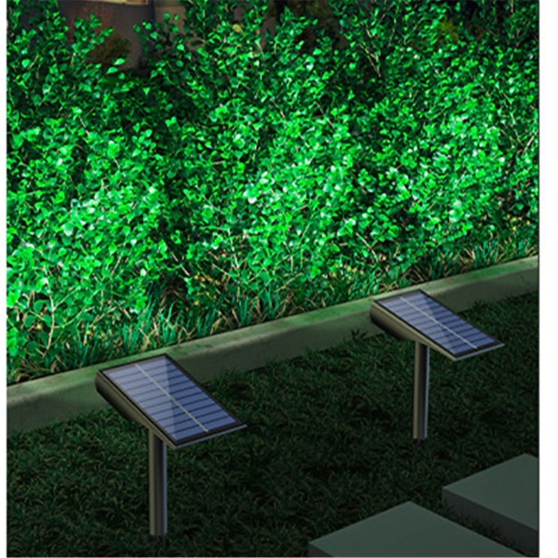 Solar Flood Lights Landscape Spotlights - IP65 Waterproof Outdoor Pathway Garden Light, Warm White & Green Auto On/Off Solar Lights for Driveway, Porch and Walkways4
