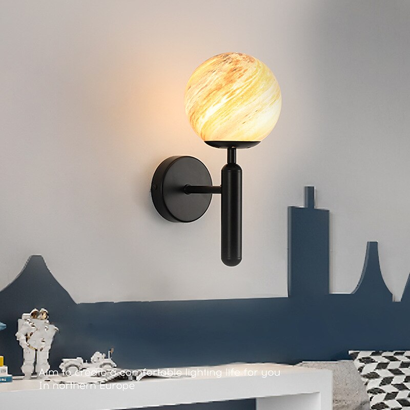 Creative Planet Wall Lamp Modern Simple Bedside Bedroom Wall Lamp
