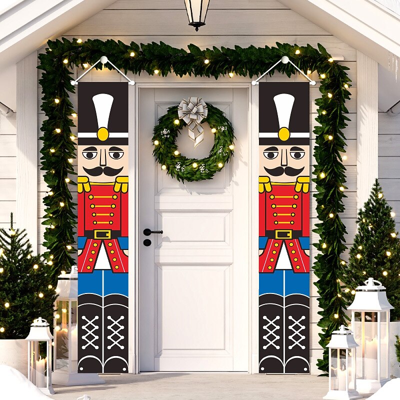 Christmas Couplet Nutcracker Knight'S Door Curtain Christmas Supplies Soldier King Decoration Couplet Christmas Couplet