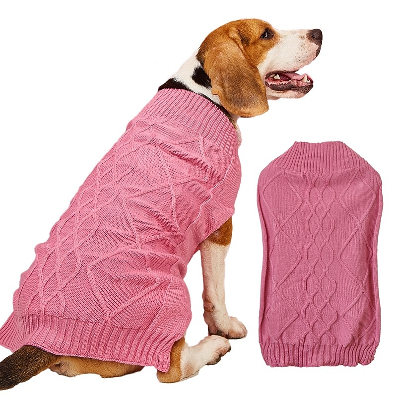 Dog Sweaters for Christmas Dog Clothes Checkered Beaded Pet Sweater for Autumn and Winter Warmth Compared to Bear Golden Hair Small Medium and Large Dog Sweater4