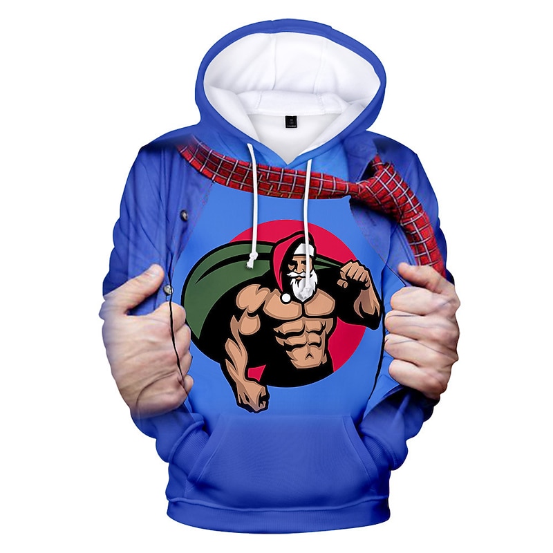 Christmas Snowman Santa Claus Reindeer Hoodie Cartoon Manga Anime 3D Graphic For Couple's Men's Women's Adults' Christmas Carnival Masquerade 3D Print3