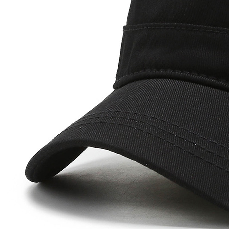 Men's Military Cap Cadet Hat Black Army Green Polyester Pure Color Fashion Classic & Timeless Chic & Modern Outdoor Daily Pure Color Portable Breathable2