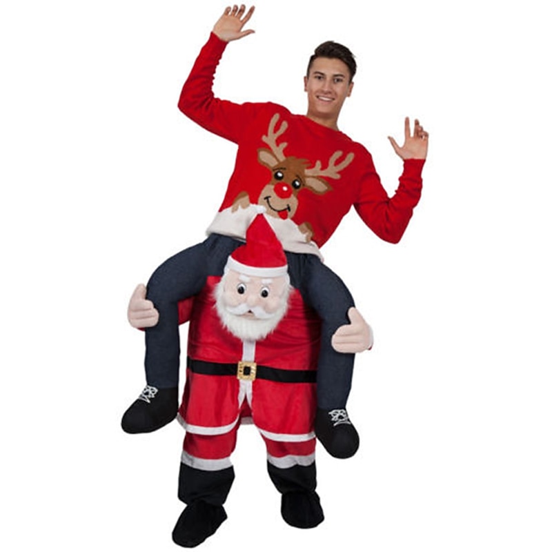 Santa Suit Santa Claus Cosplay Costume Women's Christmas Cosplay Costume Adults Christmas Carnival Masquerade Christmas Eve Christmas Party Onesie