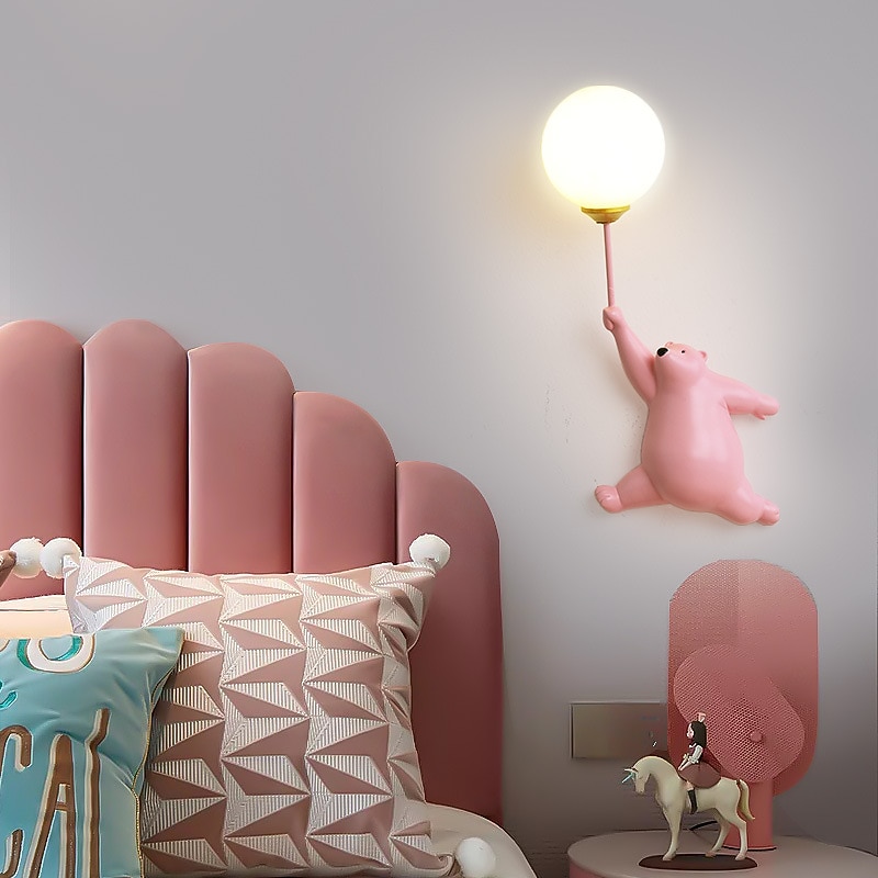 LED Wall Lamp Cartoon Balloon Bear Indoor Wall Light For Home Bedroom Bedside Indoor4