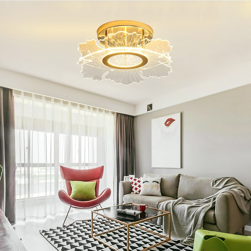 LED Ceiling Lights Flower Shape Chandelier 45cm Circle Design, Modern Led Ceiling Lights for Living Room Lamp Acrylic Bedroom Study Warm Lighting3