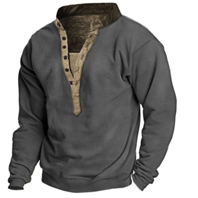 Men's Sweatshirt Pullover Lightweight Hoodie Army Green Khaki Light Grey V Neck Henley Collar Paisley Graphic Prints Casual Daily 3D Print Polyester Designer Basic Ethnic Spring &  Fall Clothing3