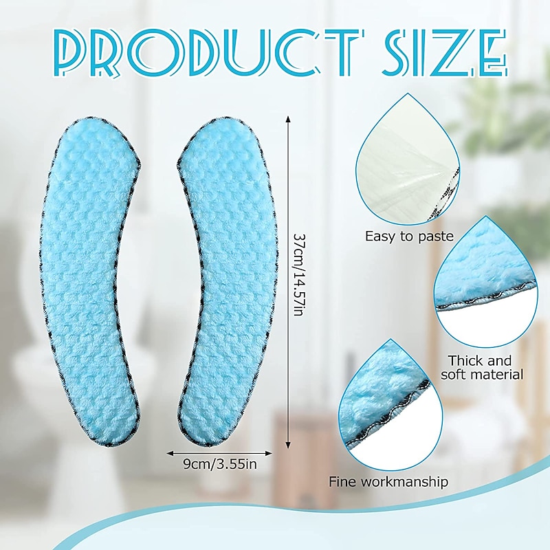 Thick Padded Toilet Seat Cover Mat Warm Plush Toilet Seat Cushion Non Slip Soft Toilet Cushion Washable Toilet Seat Warmer Mat with Self Adhesive Tape for Toilet Bathroom 5