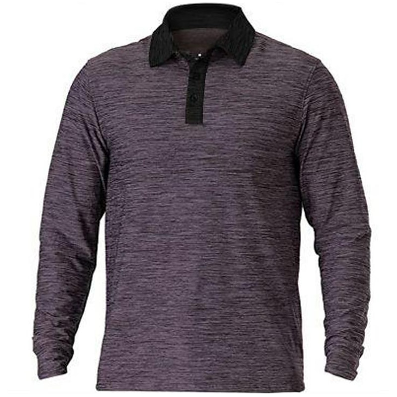 Men's Polo Shirt Golf Shirt Casual Daily Polo Collar Classic Long Sleeve Sports Fashion Solid Color Button Front Button-Down Spring &  Fall Regular Fit Wine White Blue Gray Polo Shirt3