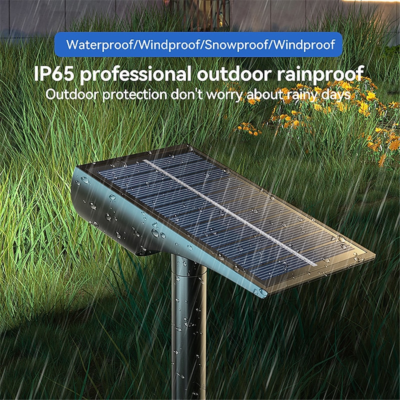 Solar Flood Lights Landscape Spotlights - IP65 Waterproof Outdoor Pathway Garden Light, Warm White & Green Auto On/Off Solar Lights for Driveway, Porch and Walkways2