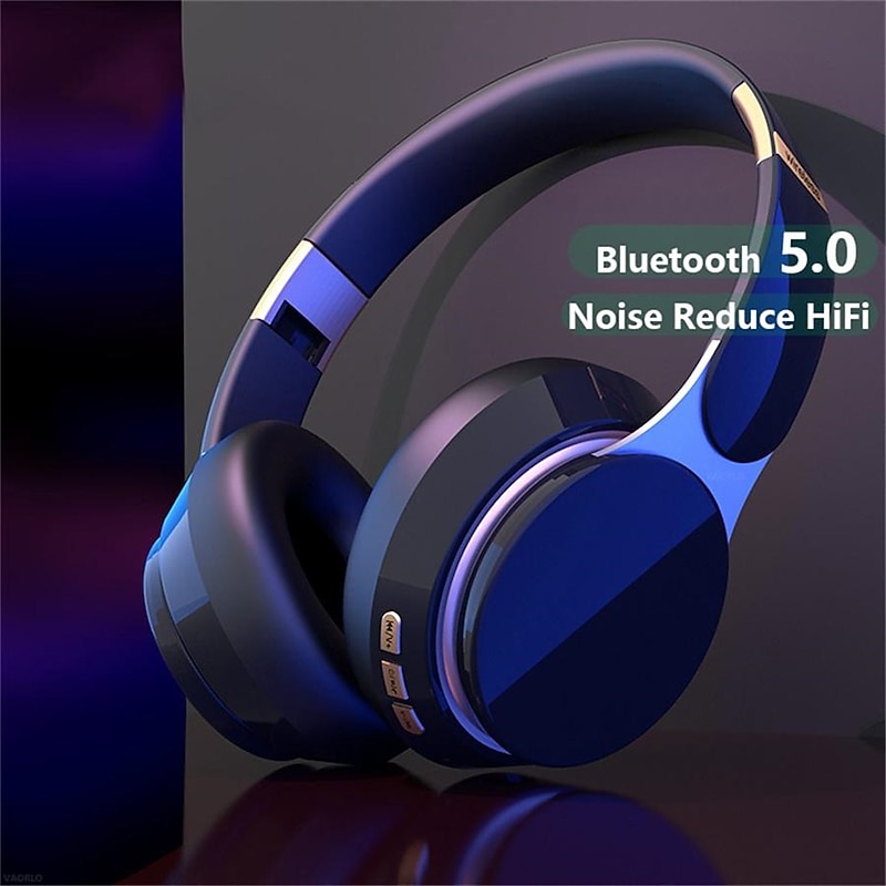 Wireless Headphones Noise Reduction Bluetooth 5.0 Headset Foldable Earphones HiFi 9D Bass Stereo Earphone Sport Headset With Microphone